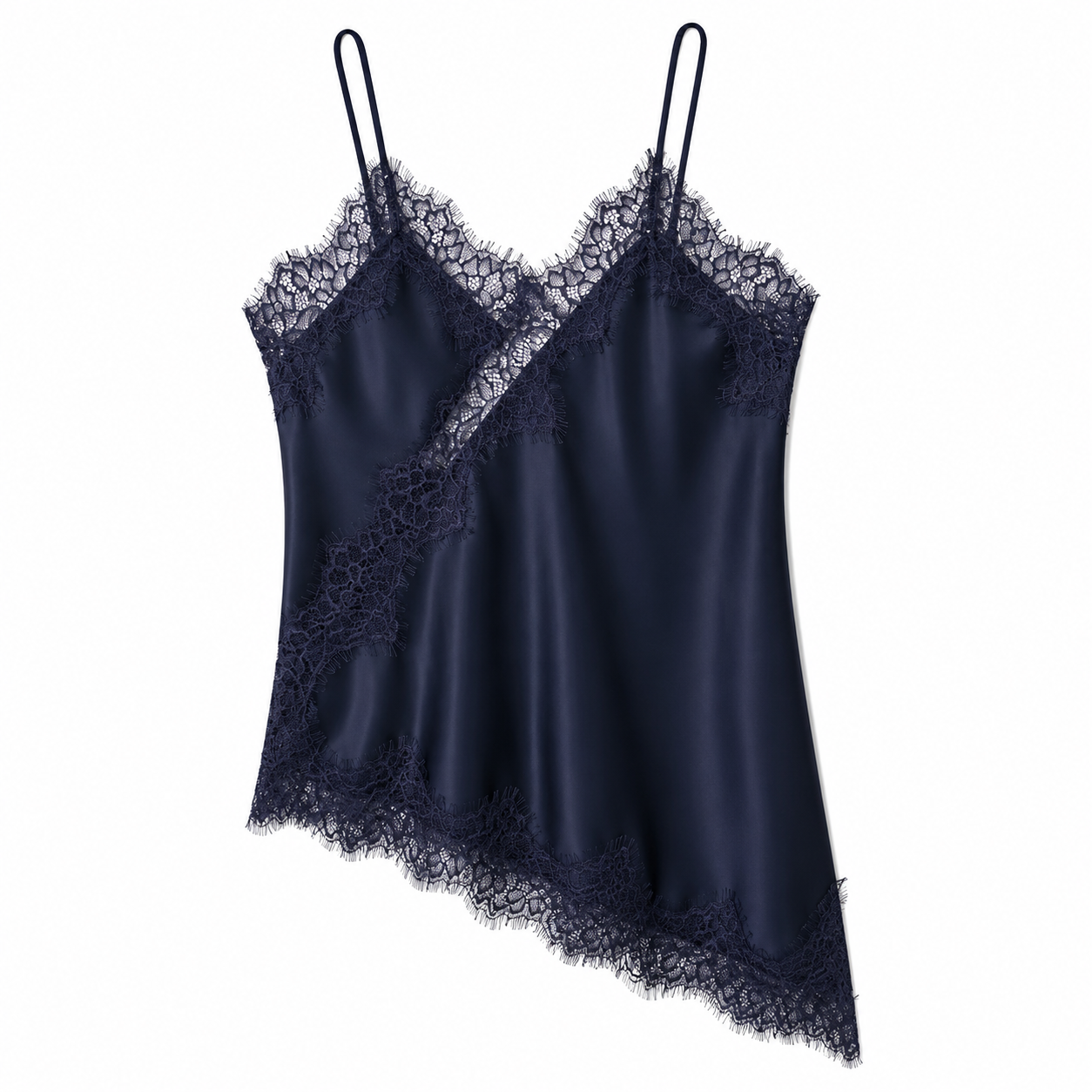 Mira Asymmetric Lace Slip Top
