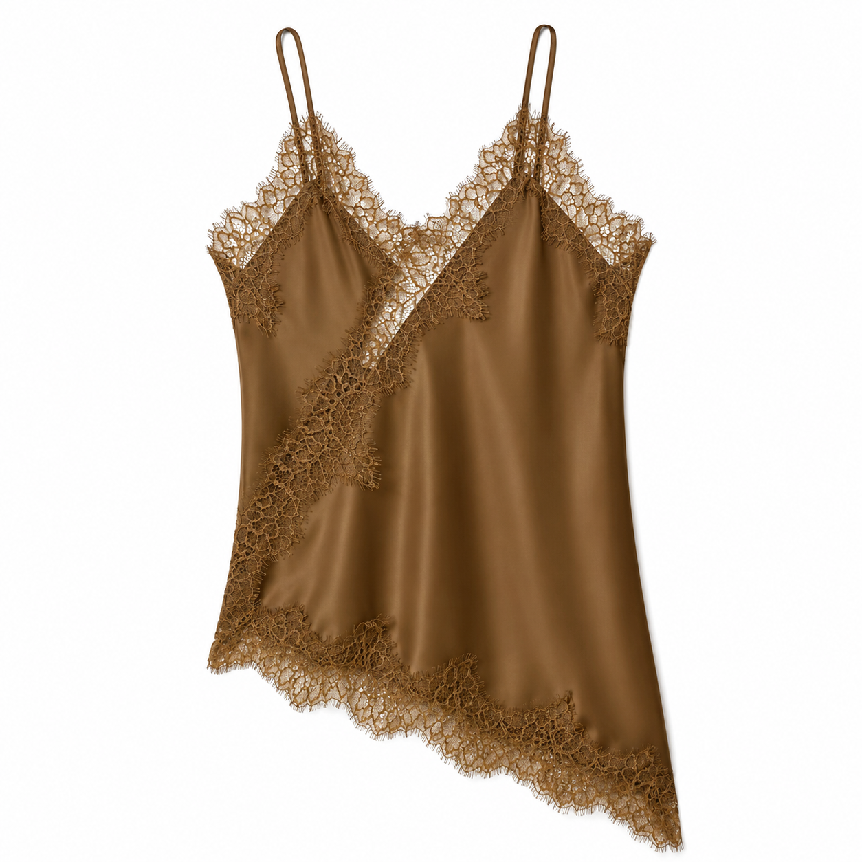 Mira Asymmetric Lace Slip Top