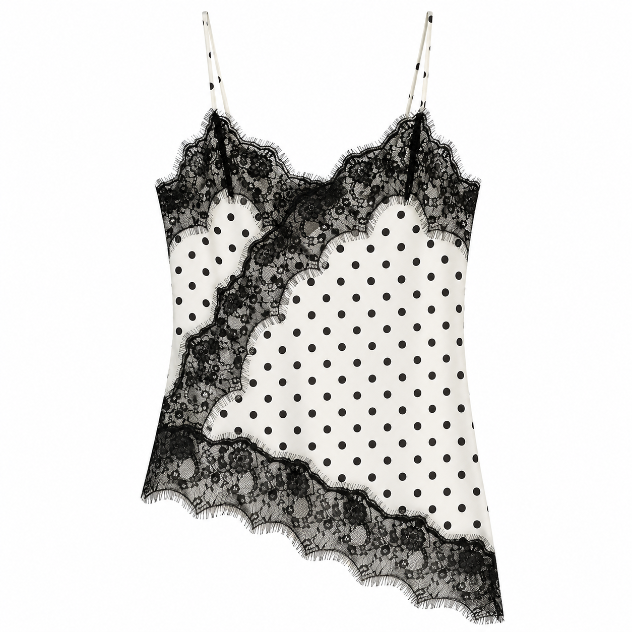 Mira Asymmetric Lace Slip Top