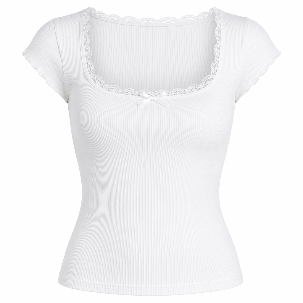 Cottage Lace Trim Baby Tee