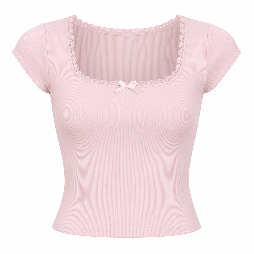 Cottage Lace Trim Baby Tee