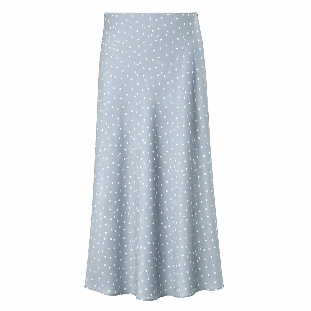 Polka Satin Midi Skirt
