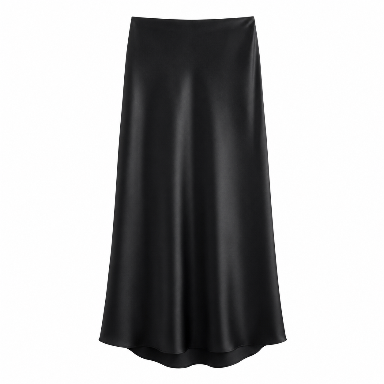 Polka Satin Midi Skirt