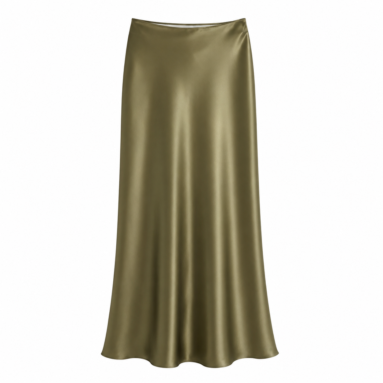 Polka Satin Midi Skirt