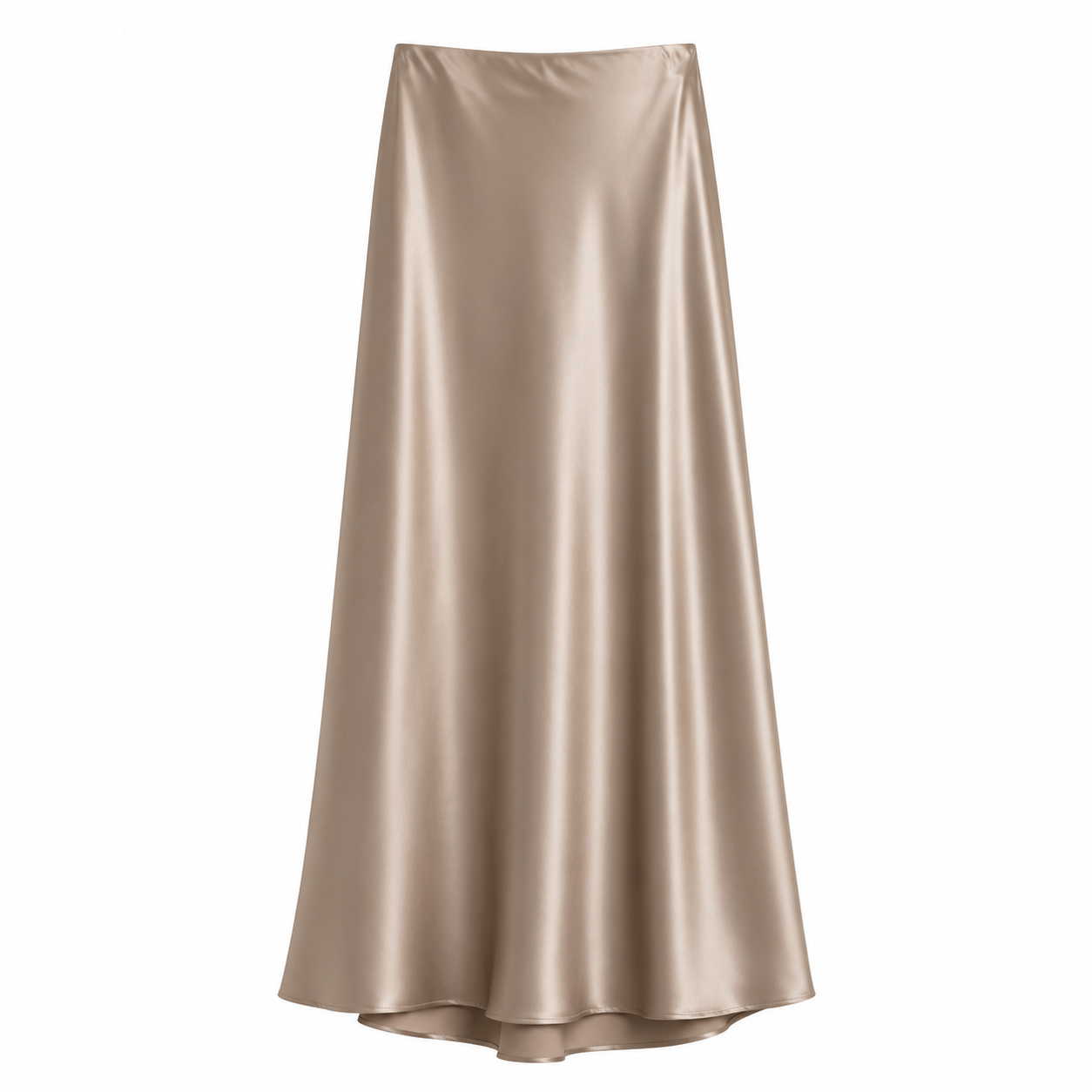Polka Satin Midi Skirt