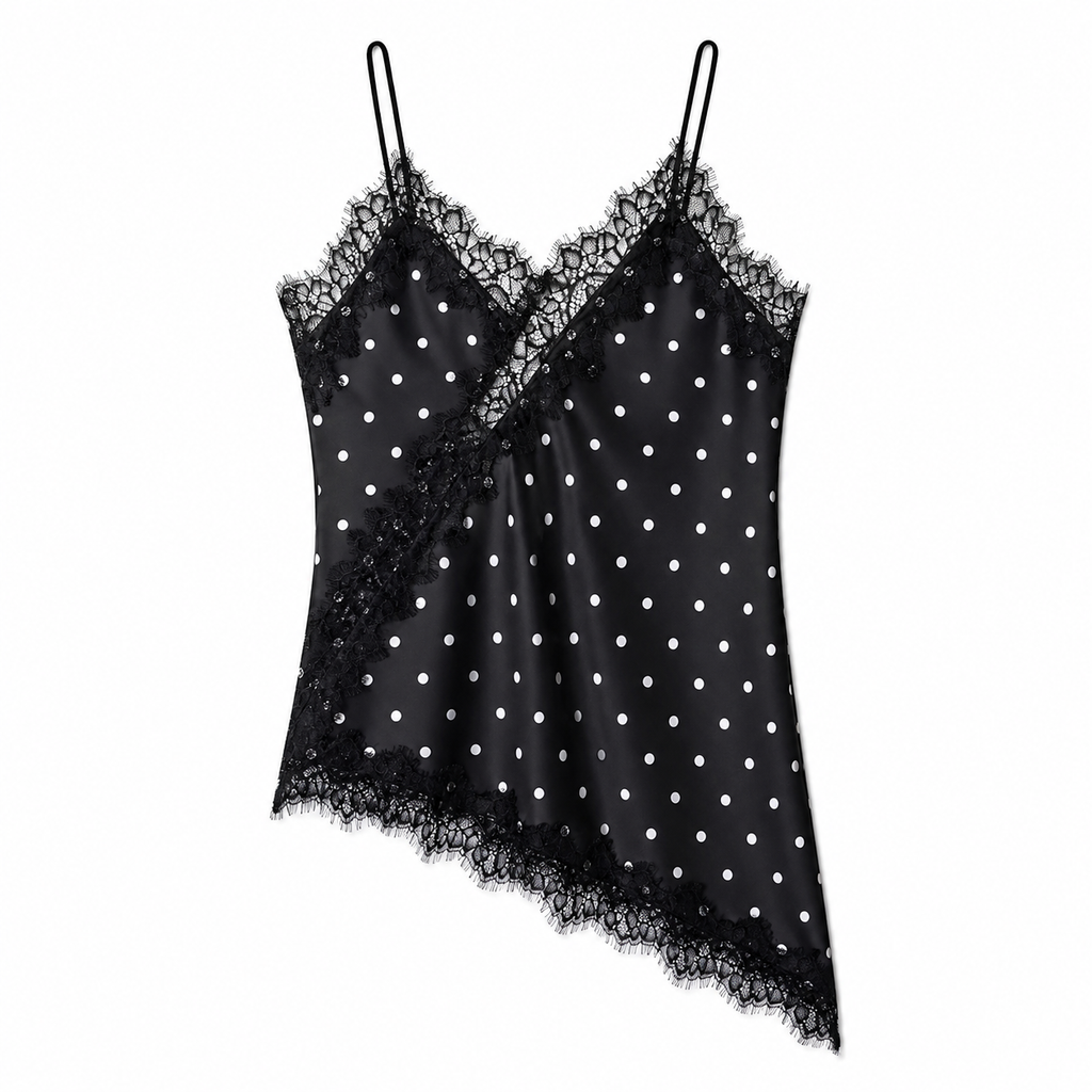 Mira Asymmetric Lace Slip Top