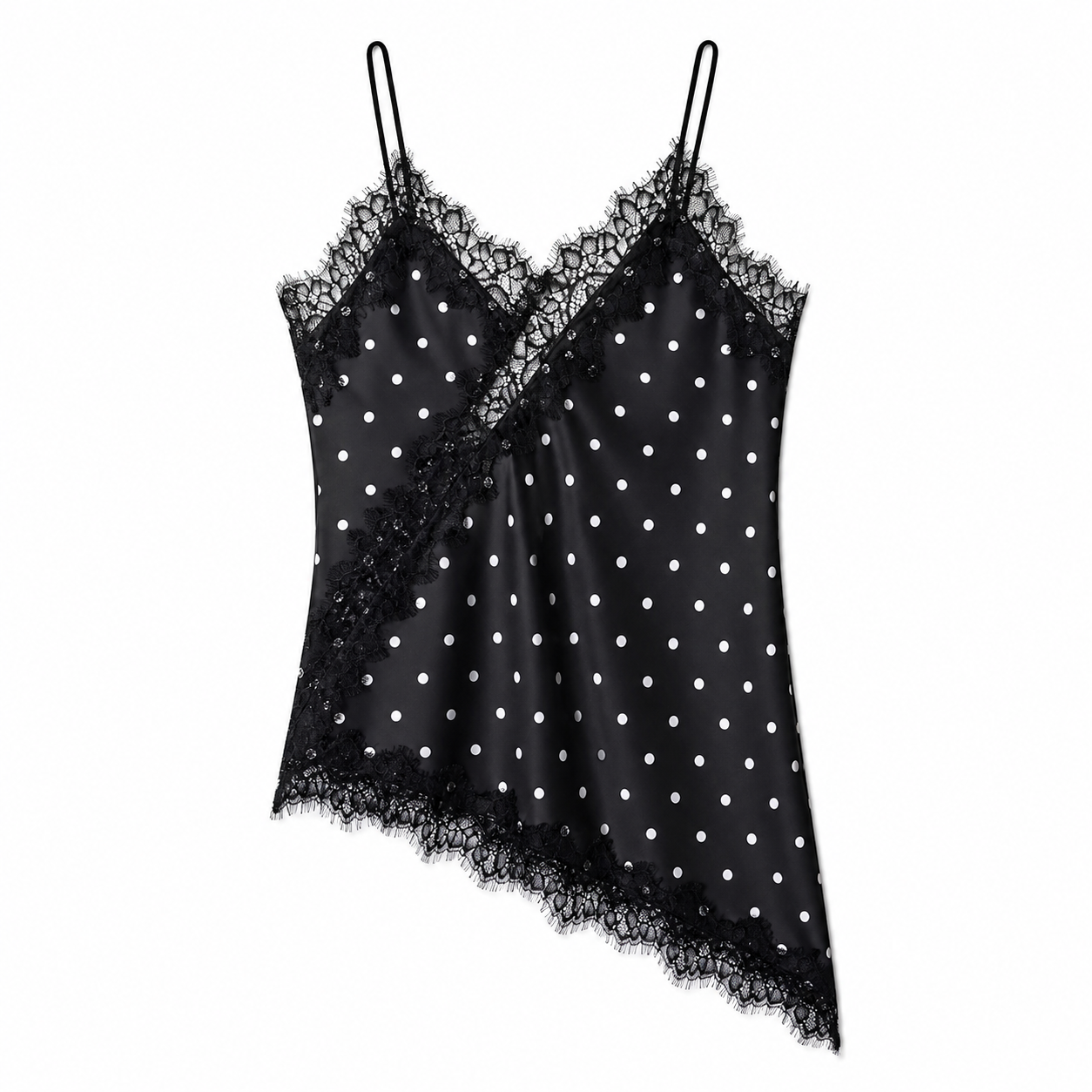 Mira Asymmetric Lace Slip Top