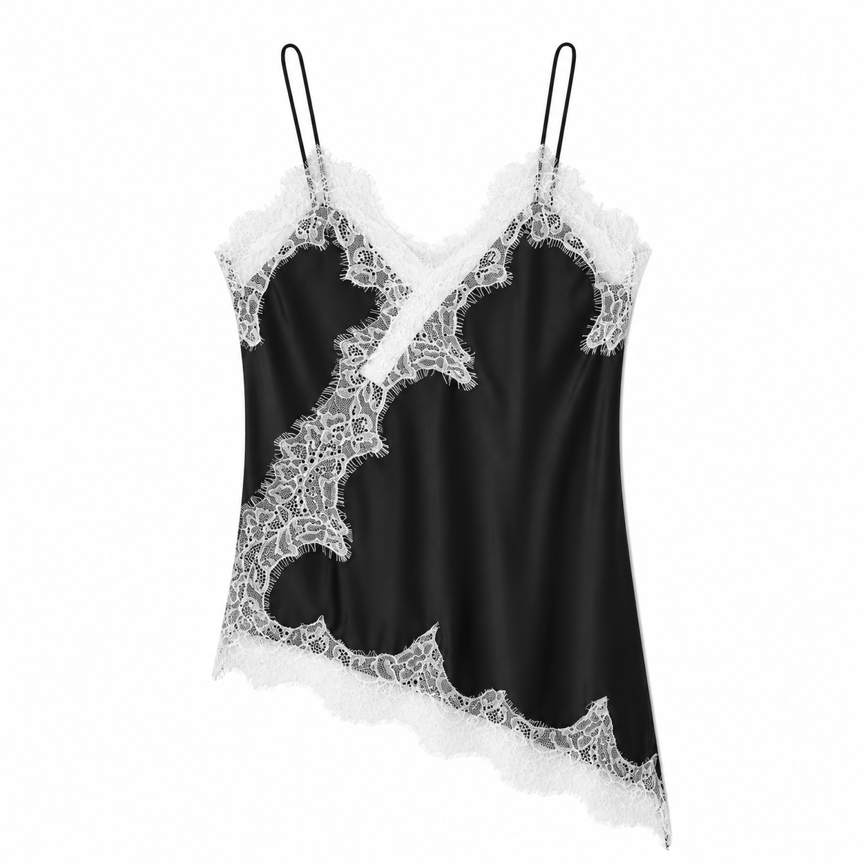 Mira Asymmetric Lace Slip Top