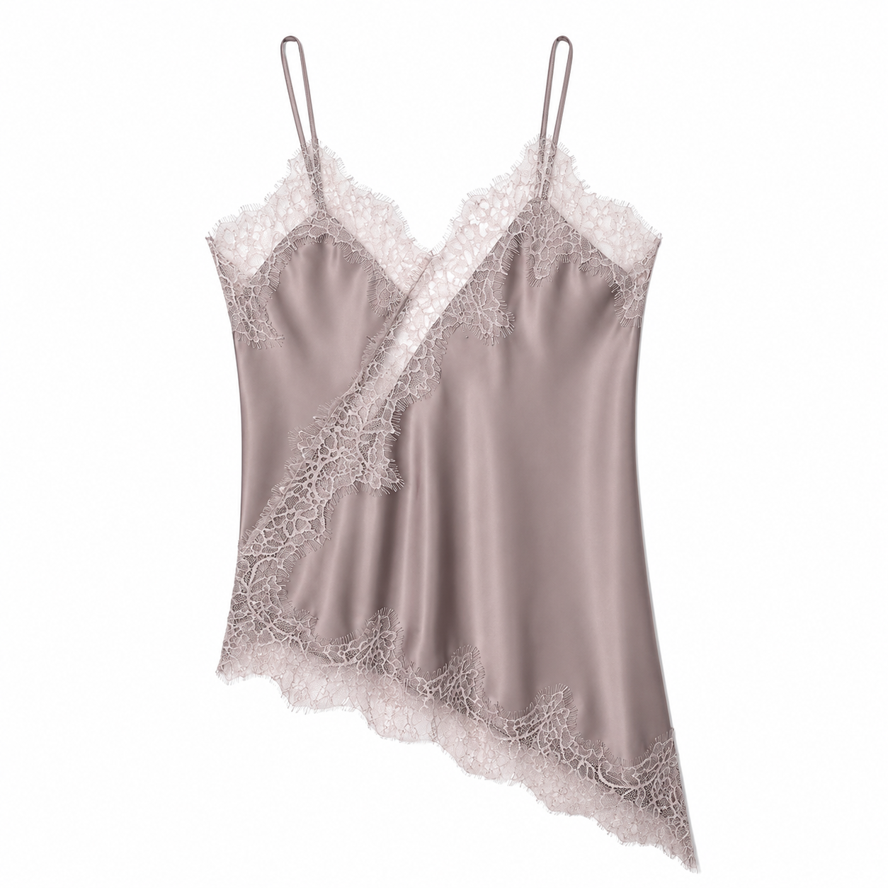 Mira Asymmetric Lace Slip Top