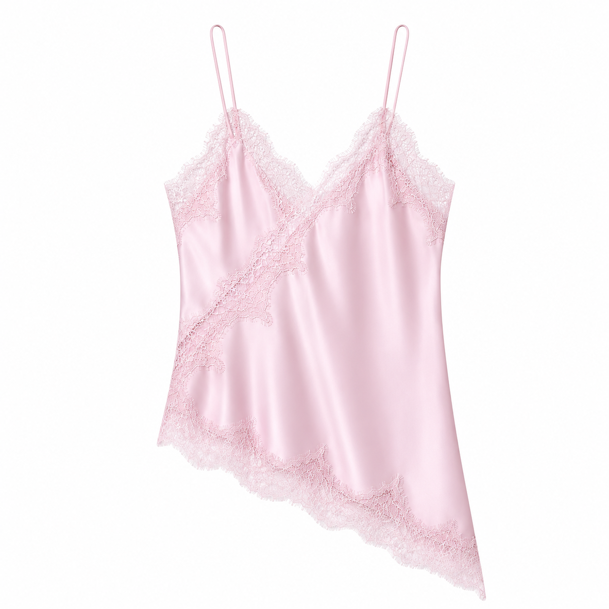 Mira Asymmetric Lace Slip Top