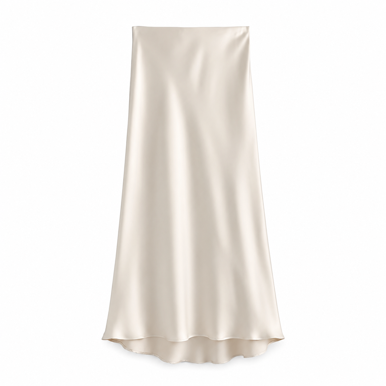 Polka Satin Midi Skirt