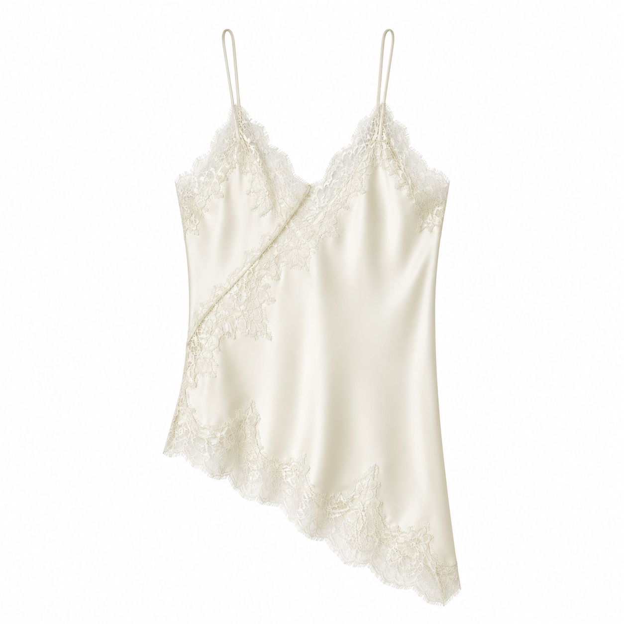 Mira Asymmetric Lace Slip Top