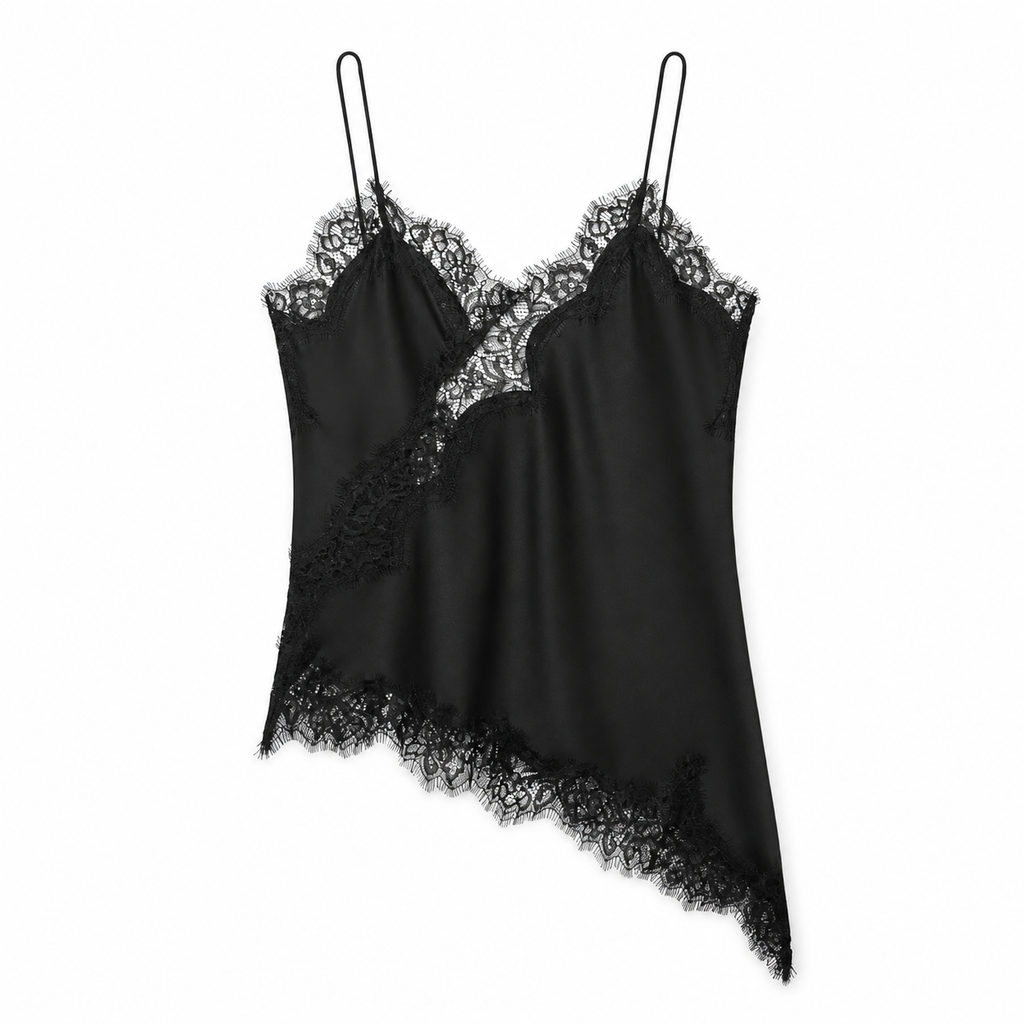 Mira Asymmetric Lace Slip Top