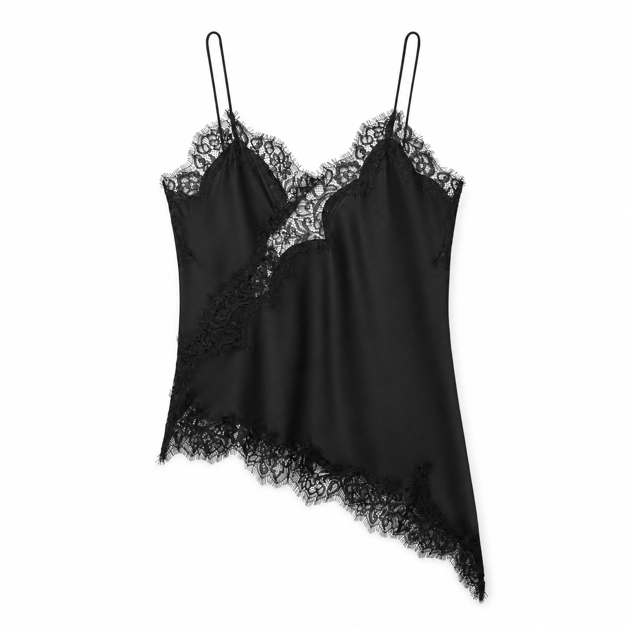 Mira Asymmetric Lace Slip Top