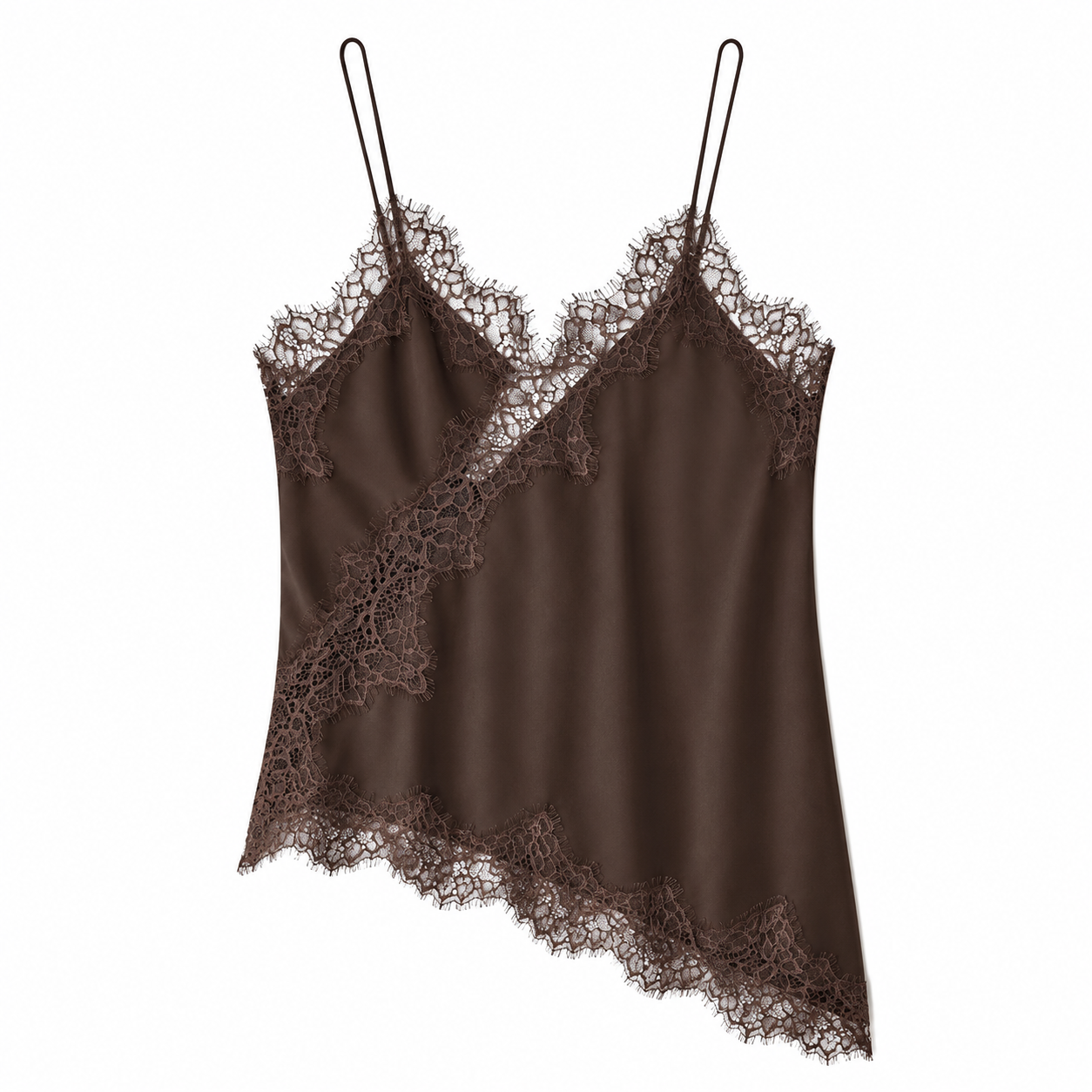 Mira Asymmetric Lace Slip Top